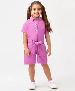 Комбинезон джинсовый с поясом розовый Button Blue (98)