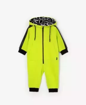 Комбинезон из футера с капюшоном салатовый Gulliver (74)