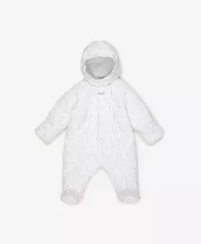 Комбинезон плащевой утепленный с принтом белый Gulliver