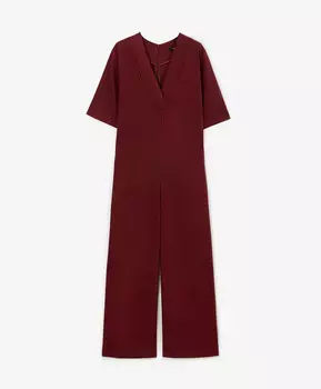 Комбинезон с коротким рукавом из текстиля бордовый GLVR