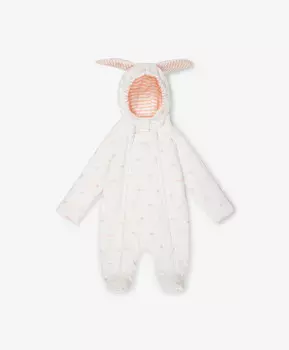 Комбинезон с ушками для девочки трикотажный на синтепоне мультицвет Gulliver