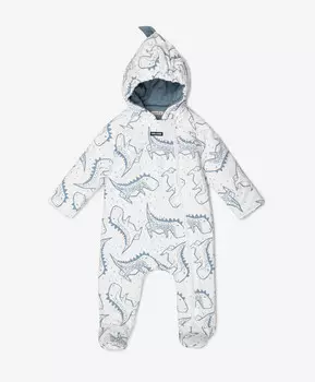 Комбинезон трикотажный на синтепоне с принтом белый для мальчика Gulliver (62-44)