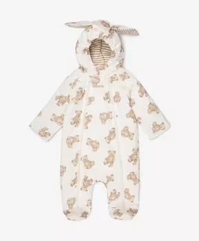 Комбинезон трикотажный с ушками молочный Gulliver (68-46)
