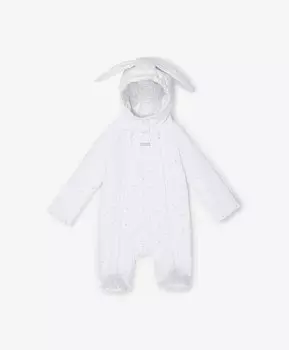 Комбинезон трикотажный утепленный с принтом унисекс белый Gulliver