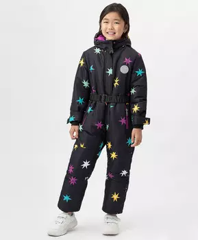 Комбинезон зимний черный с принтом Active Button Blue (98)