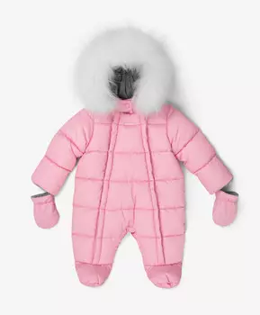 Комбинезон на искусственном пуху розовый для девочки Gulliver