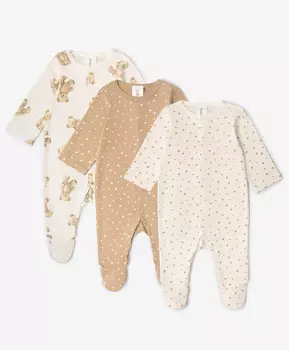 Комбинезоны-слипы комплект из 3-х штук мультицвет Gulliver (56-42)