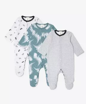 Комбинезоны-слипы комплект из 3-х штук мультицвет для мальчика Gulliver (86-52)