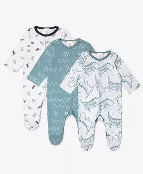 Комбинезоны-слипы комплект из 3-х штук мультицвет для мальчика Gulliver (86-52)