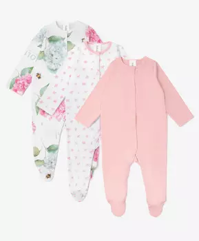 Комбинезоны-слипы комплект из 3х штук мультицвет для девочек Gulliver (80-48)