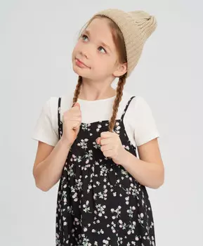 Комплект из сарафана на тонких лямках и топа для девочки Button Blue