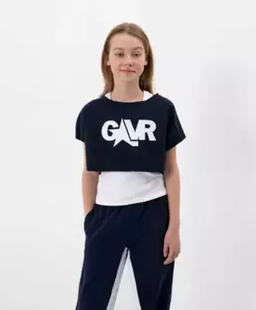 Комплект из укороченной футболки оверсайз и майки Gulliver (134)