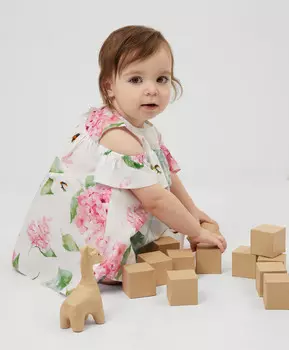 Комплект платье с трусами белые для девочек Gulliver (80-48)