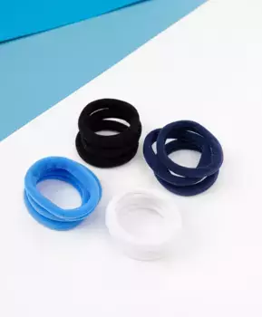 Комплект резинок для волос, 12 шт. Button Blue (Без размера)