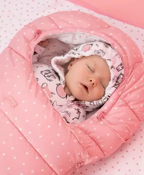 Конверт зимний на искусственном пуху розовый Gulliver