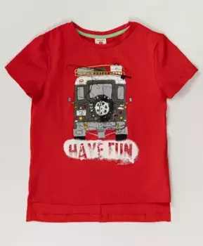 Красная футболка с принтом Button Blue (152)