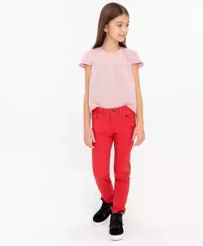 Красные твиловые брюки Button Blue (158)