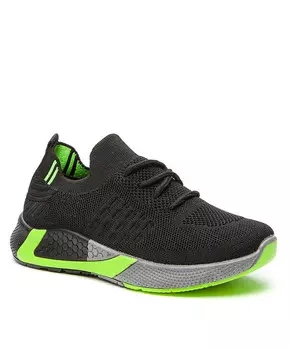 Кроссовки CROSBY с яркими салатовыми акцентами черные (30)