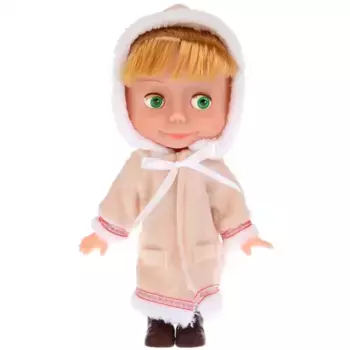 КУКЛА ОЗВУЧ. ТМ "КАРАПУЗ" МАША 25СМ В ШУБЕ, 3 СТИХА И ПЕСЕНКА