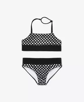 Купальник для девочки раздельный чёрный Gulliver