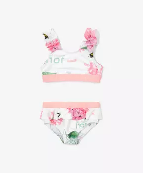 Купальник раздельный с цветочным принтом мультицвет для девочек Gulliver (80-48)