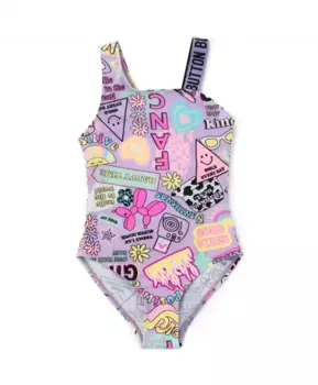 Купальник слитный с принтом мультицвет для девочки Button Blue (98-104)