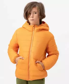 Куртка демисезонная базовая с капюшоном оранжевая Button Blue (140)
