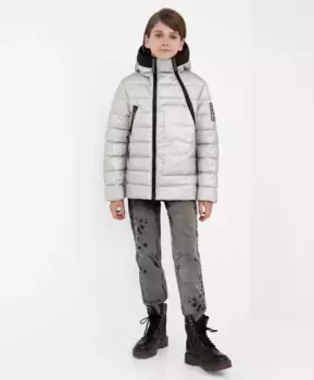 Куртка демисезонная из серебристой плащовки Gulliver (164)