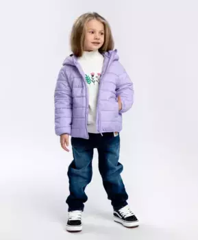 Куртка демисезонная с капюшоном фиолетовая Button Blue (158)