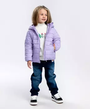 Куртка демисезонная с капюшоном фиолетовая Button Blue (110)