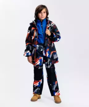Куртка демисезонная с капюшоном мультицвет Button Blue (122)