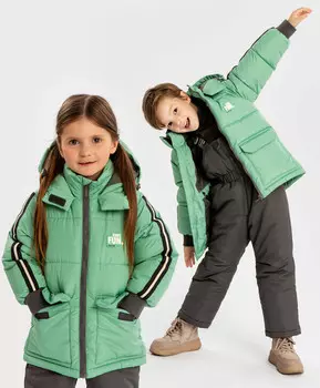 Куртка демисезонная с капюшоном зеленая детская Button Blue