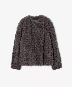 Куртка из коротковорсового искусственного меха серая GLVR