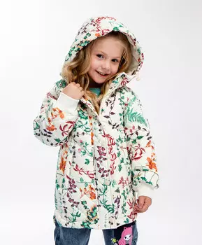 Куртка с капюшоном бежевая Button Blue (98)
