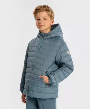 Куртка с капюшоном демисезонная стеганая синяя детская Button Blue (104)