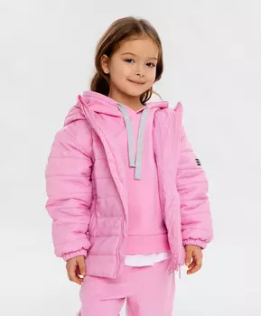 Куртка с капюшоном демисезонная стёганная розовая для девочки Button Blue (98)