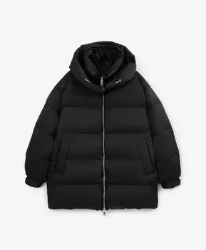 Куртка силуэта оверсайз стеганая на натуральном пуху черная GLVR