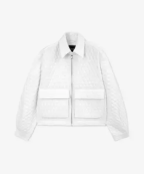 Куртка укороченная стеганая со спущенным плечом белая GLVR (XL)