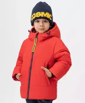 Куртка зимняя с капюшоном и манжетами красная Button Blue (104)