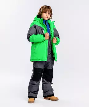Куртка зимняя с капюшоном зеленая Button Blue (158)