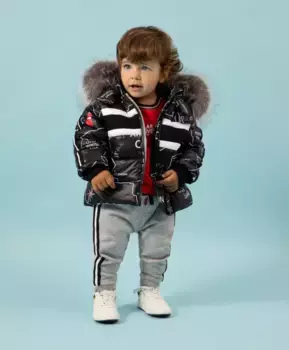 Куртка зимняя стеганая черная Gulliver (92)