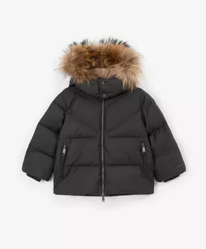 Куртка зимняя стеганая на натуральном пуху серая для мальчика Roberto Moretti