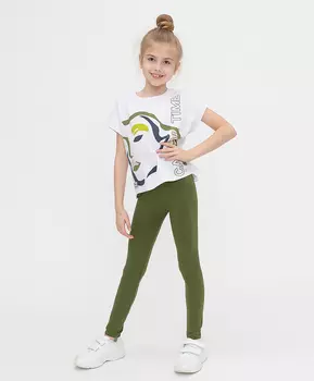 Леггинсы хаки Button Blue