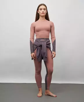 Леггинсы с широким поясом для женщины коричневые Jumkey (L)