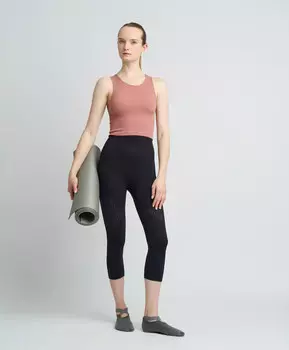 Леггинсы спортивные с ажурным рисунком для женщины черные Jumkey