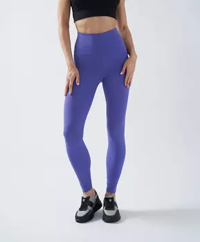 Леггинсы спортивные с карманом на молнии для женщины фиолетовые Jumkey