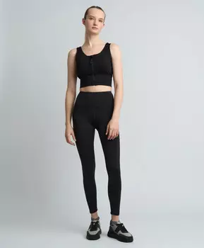 Леггинсы спортивные с карманом на молнии для женщины черные Jumkey