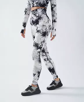 Леггинсы спортивные с поддержкой ягодиц для женщины черно-белые Jumkey (40-42(2XS-XS))