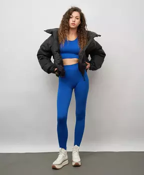 Леггинсы спортивные с поддержкой ягодиц и утягивающим эффектом для женщины синие Jumkey