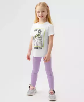 Леггинсы трикотажные лавандового цвета Button Blue (104)